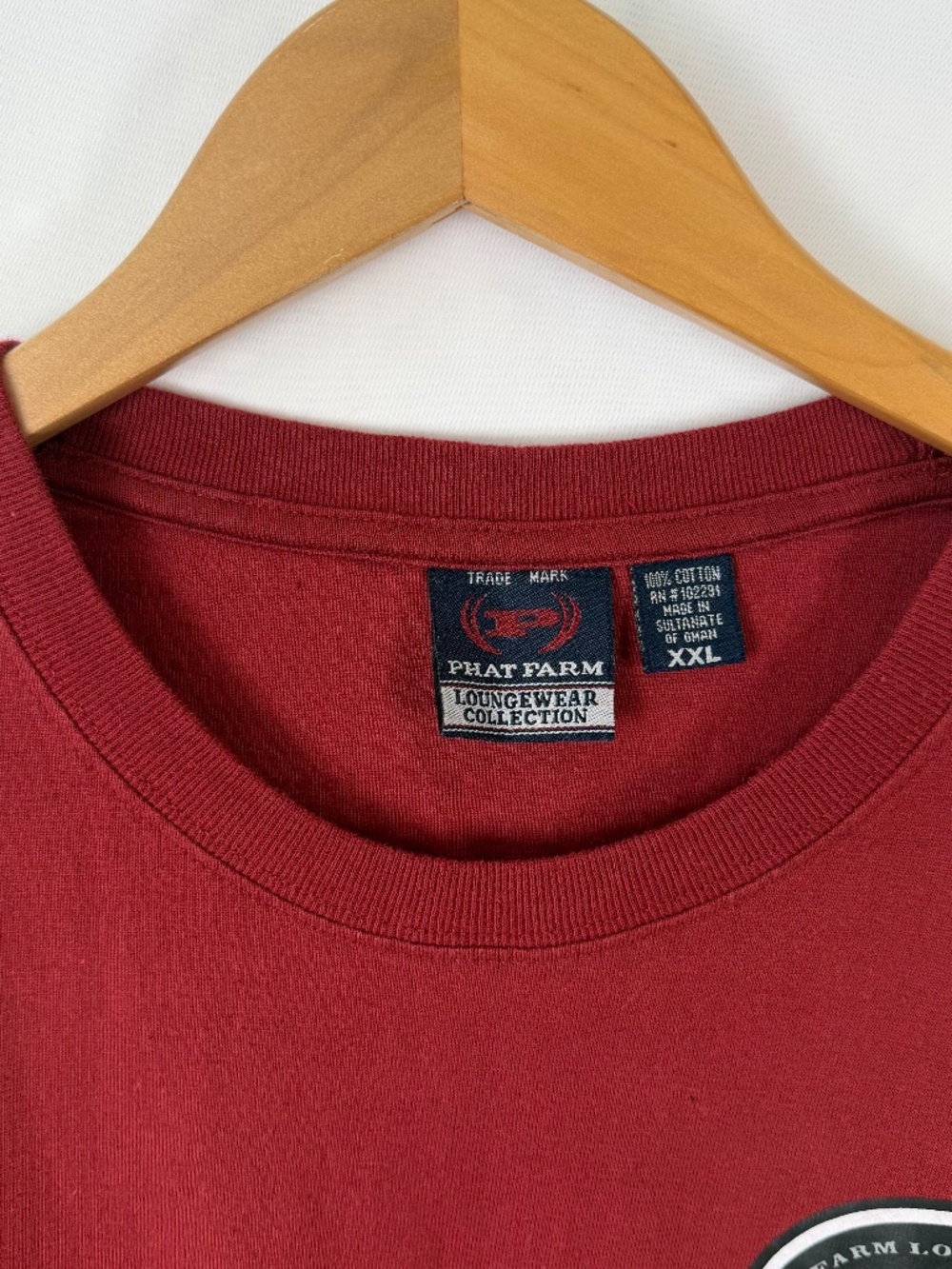 Y2K VTG Phat Farm Men's XXL Maroon Loungewear Long Sleeve T-shirt - Picture 2 of 8